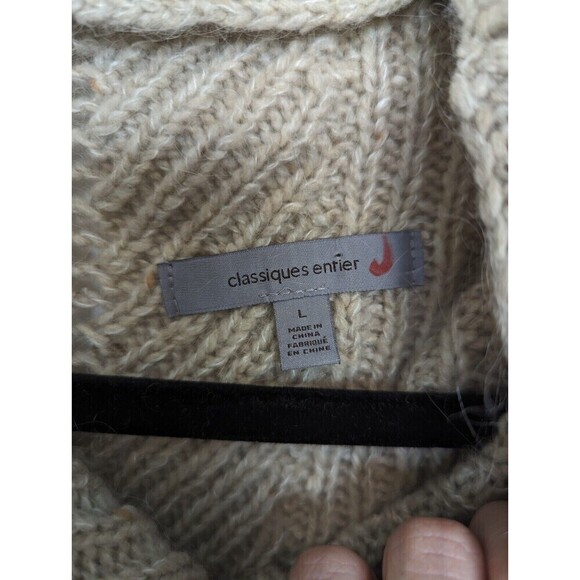 CLASSIQUES ENTIER Wool Sweater Womens Size L Tan Sleeveless Tunic Mohair Neutral - Picture 8 of 9